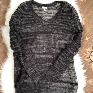 Sheer sweater black top